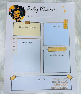 Melanin Daily Planner Notepad