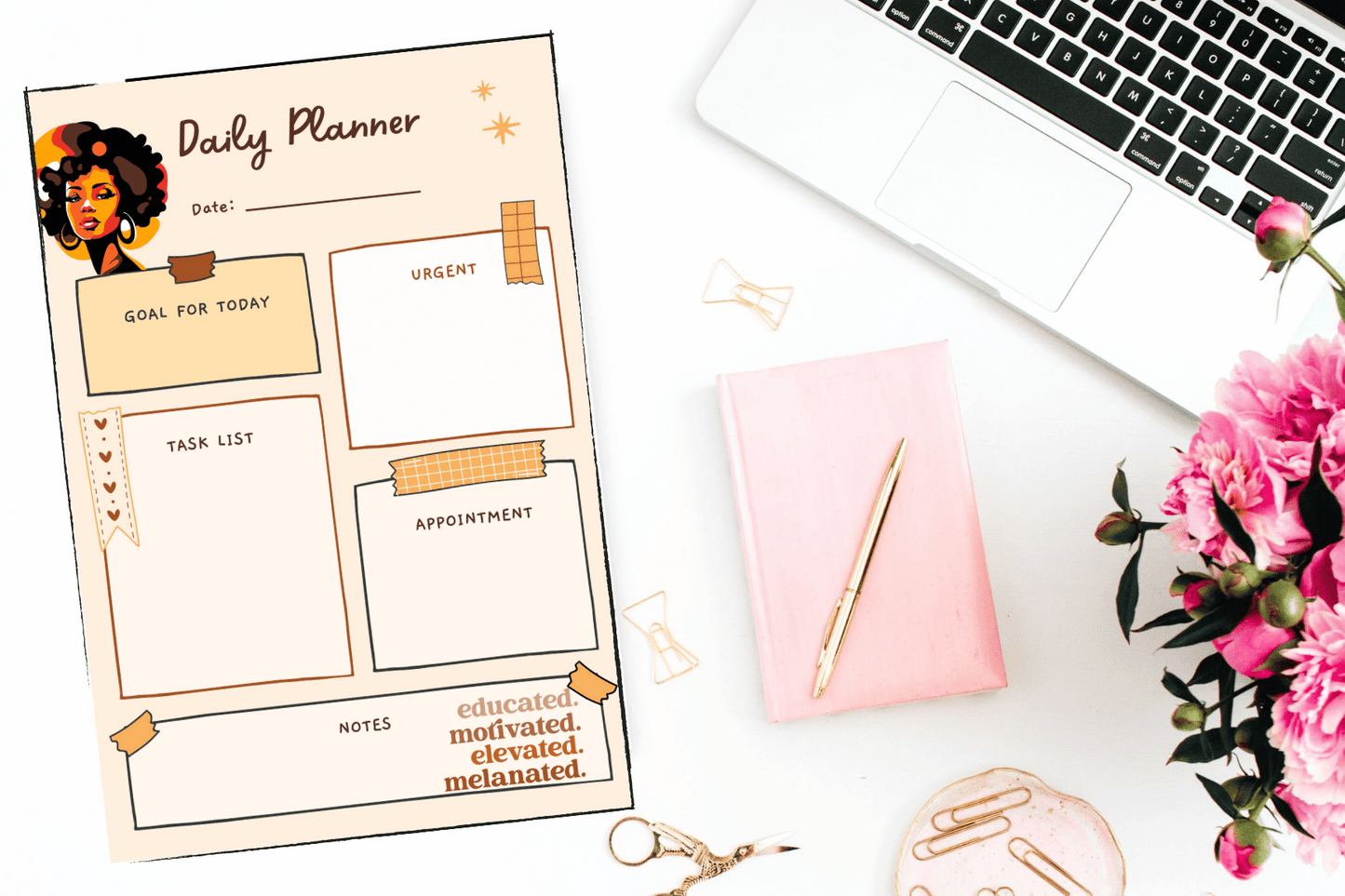 Melanin Daily Planner Notepad